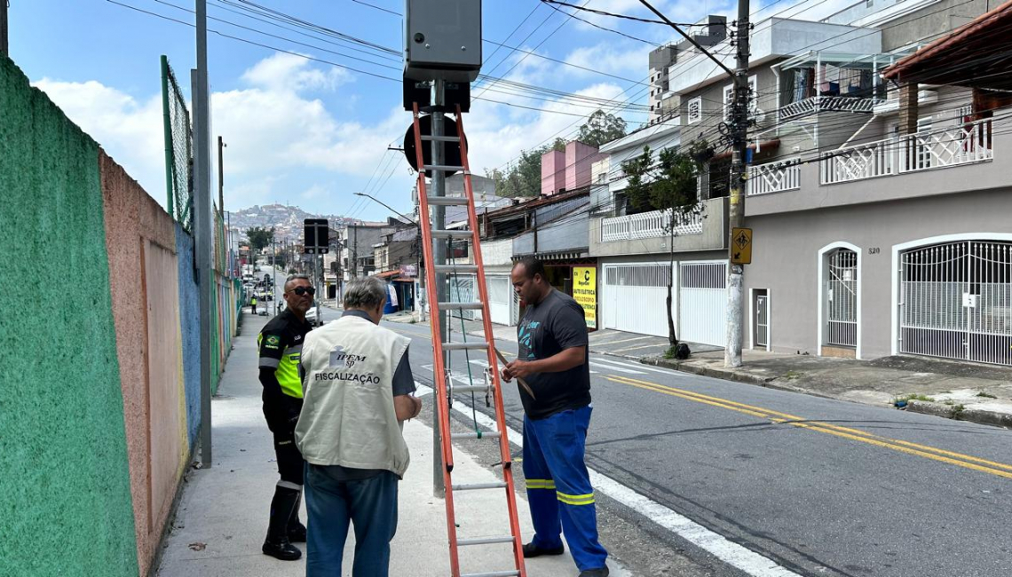 Em São Bernardo do Campo, Ipem-SP verifica radares na alameda Dom Pedro de Alcântara